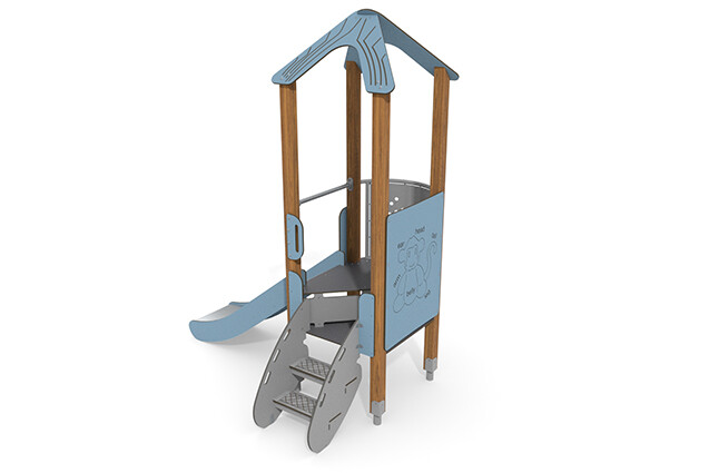 Spielturm - ECO einzelner Turm Balkon blau