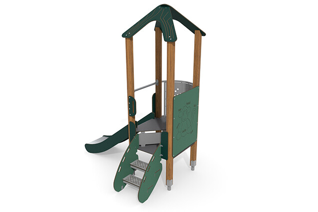 Spielturm - ECO einzelner Turm Balkon grün