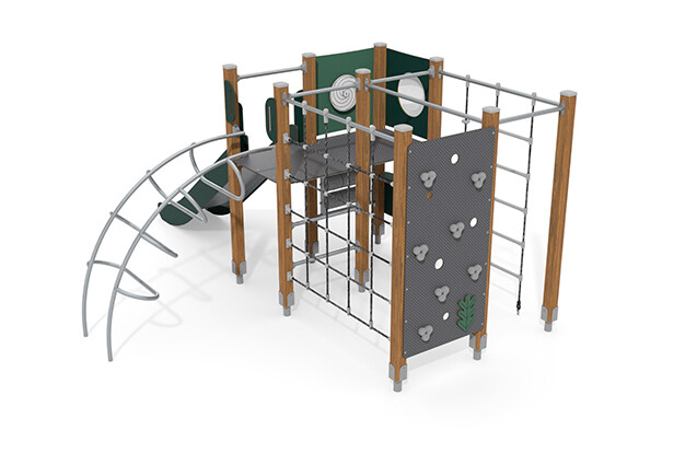 Spielturm - ECO einzelner Turm Kletteranlage grün