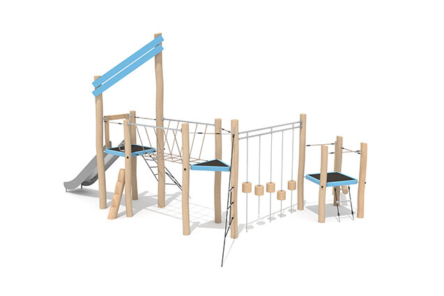 Spielturm - Robinia Scandic Dreifachturm mit Balancierparcours