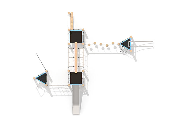 Spielturm - Robinia Scandic Vierfachturm mit Kletterparcours