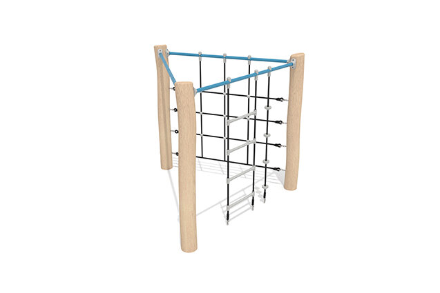 Kletteranlage - Robinia Scandic dreiseitig mit Kletternetz und Strickleiter