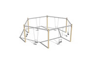 Schaukel - Gestell sechseckig Robinie und Stahl 6 Sitze H 2,4m